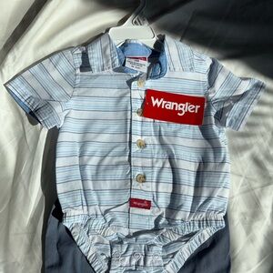 Wrangler Infant Blue Striped Onesie